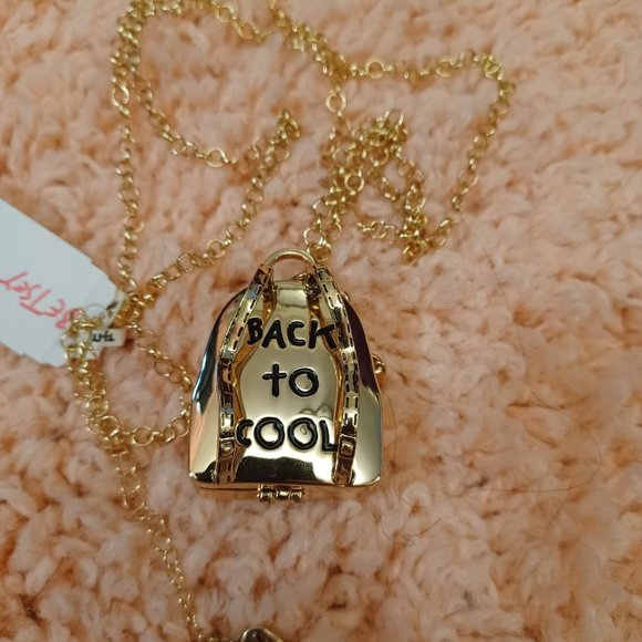 Betsey Johnson Backpack Lockett Necklace Pendant - Picture 5 of 5
